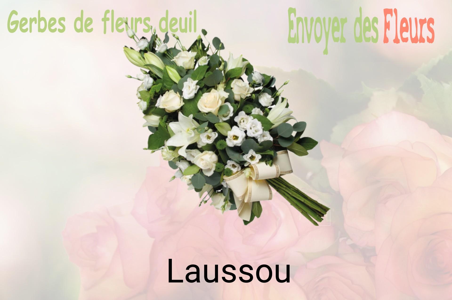 Gerbe de fleurs de deuil livrée à Laussou